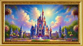 Disney Golden Framed Digital Painting Ambience | Mickey On Main Street