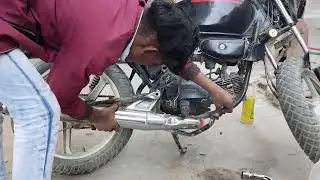 Splendor RX 100 silencer. Sound RX100 silencer ko Splendor bike mein kaise fit karvayen. modified