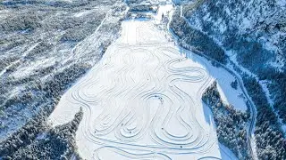 Drifting On A Frozen Lake In Norway | 4k Drone Shots | Hebbes Racing