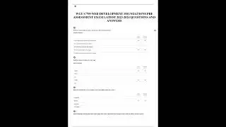 WGU C799 WEB DEVELOPMENT FOUNDATIONS PRE ASSESSMENT EXAM LATEST 2023 2024 QUESTIONS AND ANSWERS