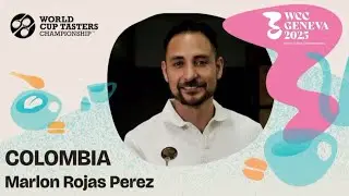 Presentación del colombiano Marlon Rojas en el campeonato mundial de catadores en Ginebra Suiza.