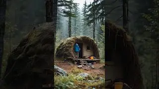 Building a Bushcraft Cabin in the Wild | Off-Grid Shelter by Hand #building #camping #survivor