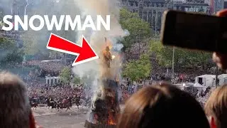 Swiss People Freak Out Over Exploding Snowman (Sechsel&auml;uten)
