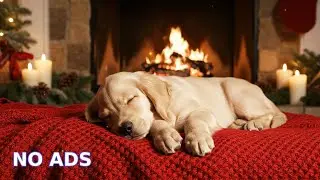 🔴 Cozy Corner Relaxation: Deep Sleep Puppy Music & Fireplace Ambience for Anxiety Relief ✨🐾
