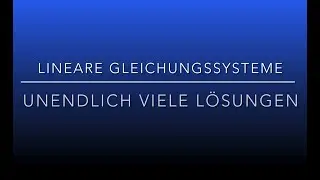 LGS - unendlich viele Lösungen