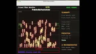 CrowdSynthetic &mdash; Real‑Time AI Crowd Safety Simulation (Risk Prediction + Evac Mode)