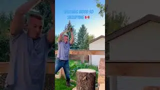 Wood splitting so satisfying🇨🇦