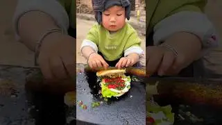 Cute Chef making Bing (Chinese Bread) Recipe #food #cooking #viralshorts #trending #youtubeshorts