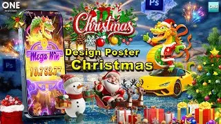 Design Poster Christmas Casino Online / One Design Creative  #OneDesignCreative #design #photoshop