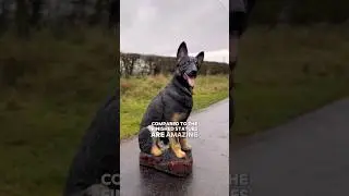 He carves trees into dog statues 👏❤️ #shorts #dogs