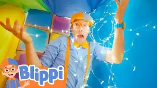 🟠🔵 Build A Big Fort With Blippi! 🏰 | Blippi | Chuck E. Cheese Fun Playhouse | Songs for Kids