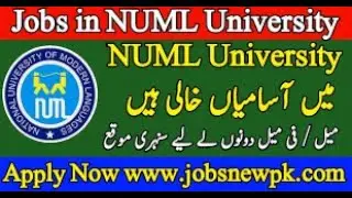 NUML University Islamabad Jobs July 2020 August Application Form Teaching Faculty & Lab Engineer