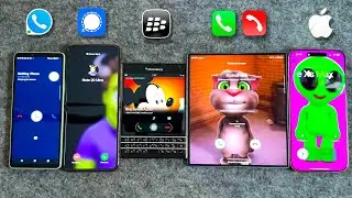 iPhone 16 PM + Z Fold 6 + BlackBerry + Sony V10 + Moto 50U Incoming Call & Viber, Signal, Zangi