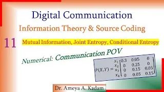 11: Communication POV: Mutual Information, Joint Entropy & Conditional Entropy (Numerical 4)
