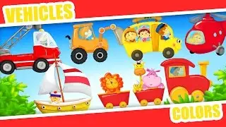 Learn Colors with Monster Trucks, Backhoes, Fire Engines, Motorcycles
