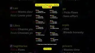 Fake Love vs True Love &ndash; Zodiac Edition 💔❤️#zodiac #zodiacsigns #astrology #astrologysigns #shorts
