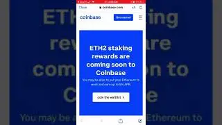 ETH2 Staking - sign up for waitlist on Coinbase app
