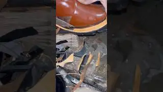 ASMR Leather crafting #craftsmanship #handcraftedshoes #shoes #handmadeinusa #leatherart