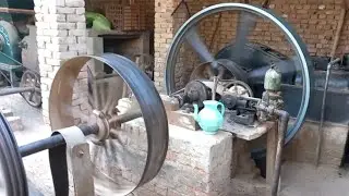 Amazing Starting Of Old Black Engine With WoodCutter || Ruston Hornsby Engine || 20HP BlackEngine||