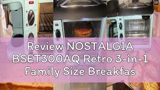 Review NOSTALGIA BSET300AQ Retro 3-in-1 Family Size Breakfast Station, Coffeemaker, Toaster Oven, Gr
