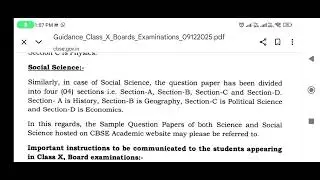 Guidelines for Board Examination Class 10 Science and Social science 2025-26