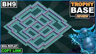 NEW BEST BH9 Base 2022 with Replay | COC Builder Hall 9 Trophy Base Copy link | Clash of Clans