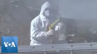 Iranian Firefighters Continue Disinfecting Tehran Streets