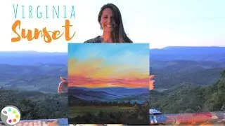 How to Paint Sunset on the Mountains | Acrylic Painting Tutorial