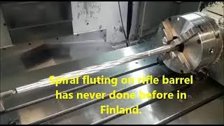 Rifle barrel spiral fluting. Piipun spiraalifluuttausta Suomessa.
