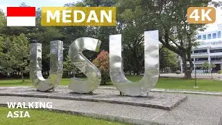 🇮🇩 Indonesia, Medan: University of North Sumatra, Market & Streets Walking Tour - 4K