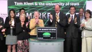 Tom Kloet and the University of Iowa open Toronto Stock Exchange, August 7, 2014.
