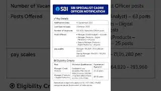 #SBI Specialist Cadre Officer Recruitment 2025 | 122 Vacancies |  Apply Online