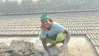 Fantastic brick making process with funny man #building_material #handmadebricks #viral
