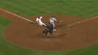 LAD@PHI: Figgins' smart throw nabs Revere at home