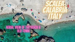 SCALEA BEACH AND OLD TOWN AERIAL VIEW, CALABRIA, ITALY