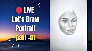 Realistic Female Portrait Drawing ✏️ | Full Face Shading | Live Art | Part 1