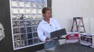 Rapid set stucco patch paint within two hours or rapid set Mortar mix.