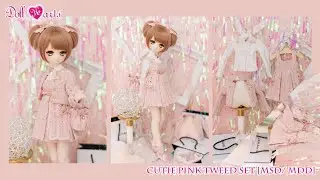 DollHearts Cutie Pink Tweed Set MSD MDD