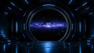 Space Station Animated Background for Twitch, VTuber & Zoom | Sci-Fi Galaxy Window Loop