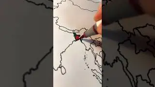 Drawing BANGLADESH in my Asia Map #art #map #bangladesh #shorts