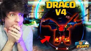 Como Peguei A RA&Ccedil;A V4 DRACO no Blox Fruits