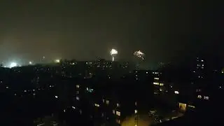 Vilnius 2023 New Years Fireworks -  Rooftop View