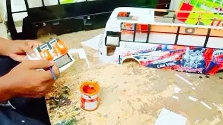 Miniature Tourist bus interior parts making 🔥 modification miniature bus || Sanu T V