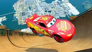 GTA 4 Lightning McQueen Mega Ramp Crash Testing ep.1