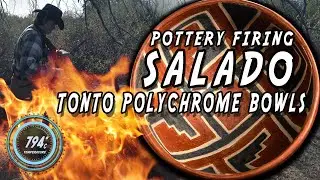 Primitive Pottery Firing - I Fired 3 Salado Tonto Polychrome Bowls