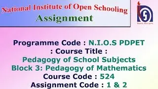 NIOS PDPET: Download Assignment Front & Back Pages for Course 521-524 Separately