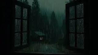 Rain Sounds for Sleep - Open Window Rain Sounds Heavy Rain at Night for Deep Sleep (1 Hour)