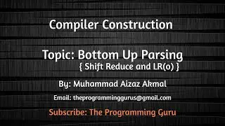 Bottom Up Parsing