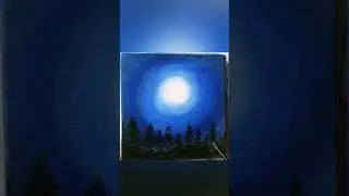 Full Moon Night Acrylic Painting on Canvas #short #youtube2022