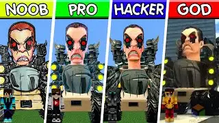 Pixel Art Tank G-Man - Noob, Pro, Hacker, GOD! | (Skibidi Toilet)